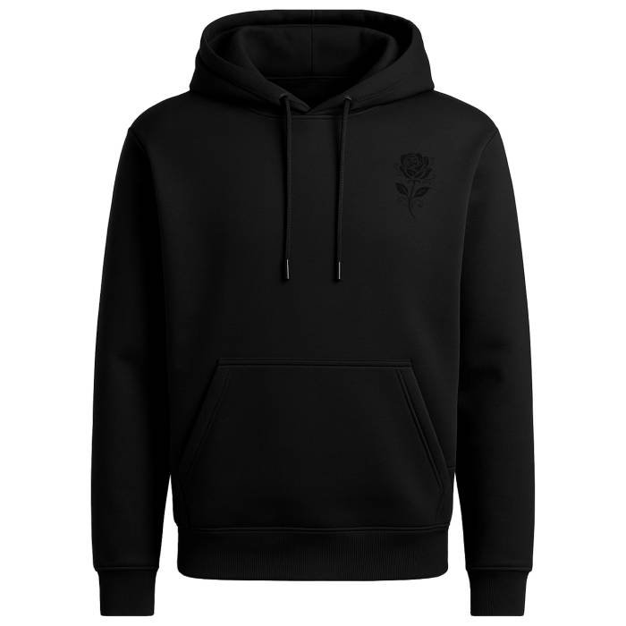 Velmora Bloom Black Hoodie